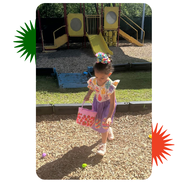 Child playing outdoors at Learning Center Live Oak daycare developing independence and motor skills