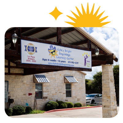 Preschool entrance with signage in Kyle Texas