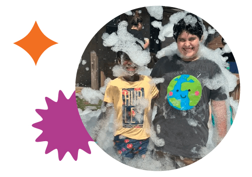 Sensory play outdoor in summer camp Live Oak Texas
