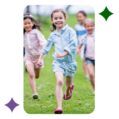 Children running and playing outside at Learning Center Live Oak summer camp San Antonio