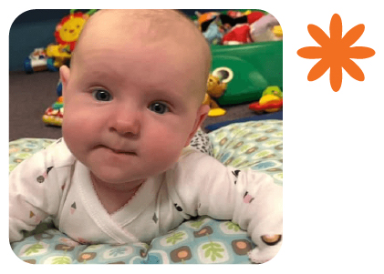 Tummy Time & Exploration – Live Oak Infant practicing tummy time at Learning Center Live Oak daycare San Antonio Texas