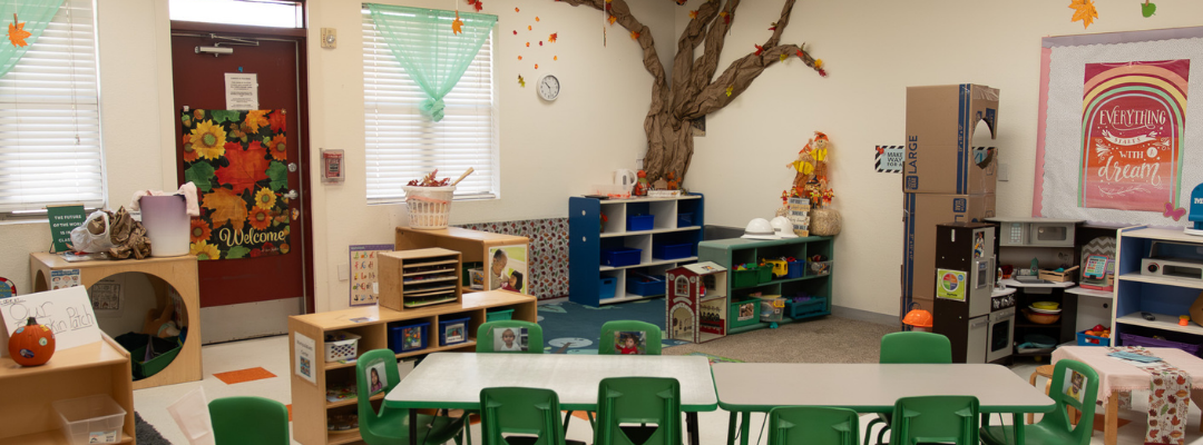 Preschool classroom at Kerrville Bright Beginnings with a safe and engaging learning environment